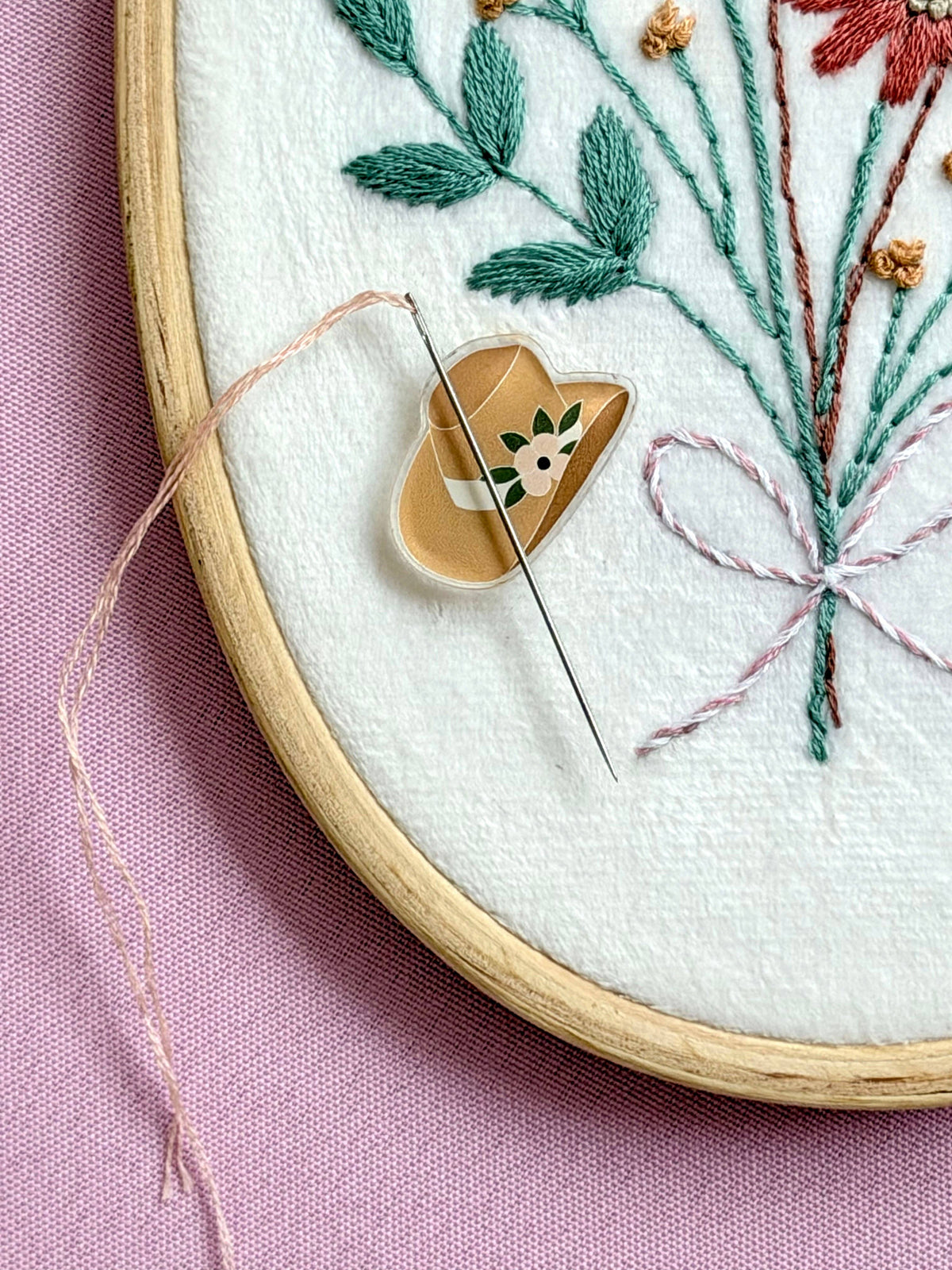 Floral Cowgirl Hat Needle Minder
