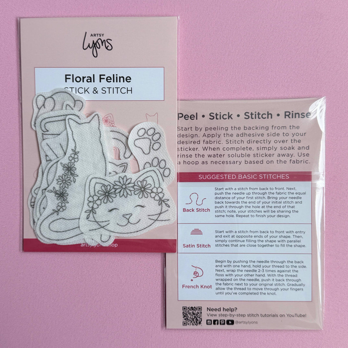 Floral Feline Stick & Stitch Set
