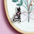 Floral Black Cat Needle Minder