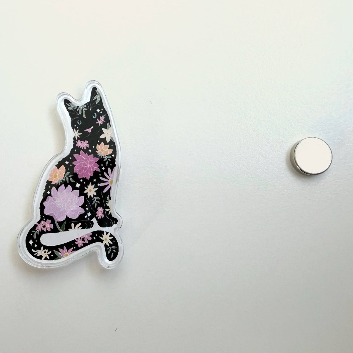 Floral Black Cat Needle Minder