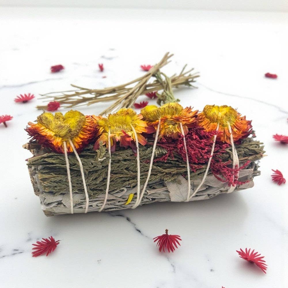 Sage Bundle - Orange Strawflower & Cedar